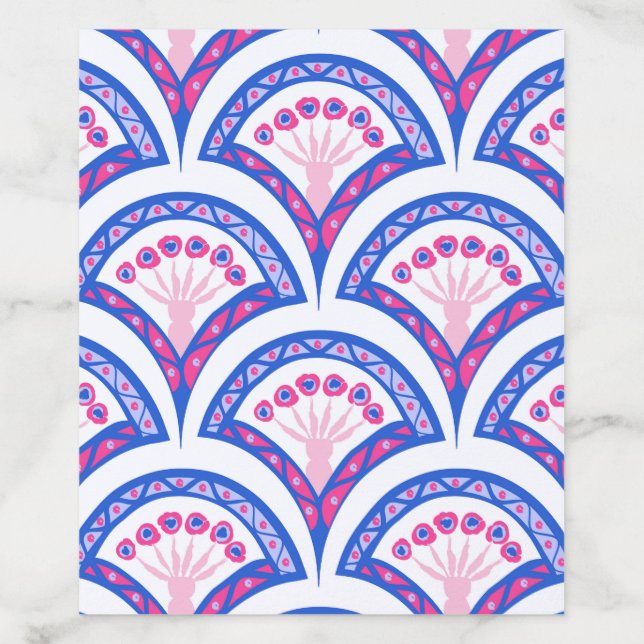 blue floral damask pattern  envelope liner (Design)