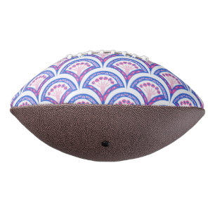 blue floral damask pattern football