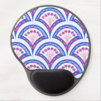 blue floral damask pattern gel mouse pad