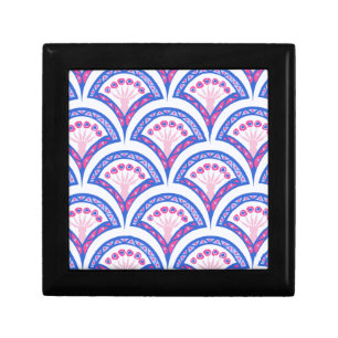 blue floral damask pattern gift box