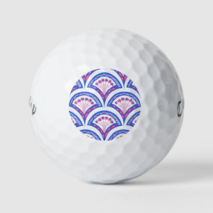 blue floral damask pattern  golf balls
