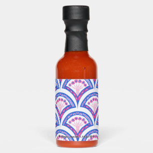 blue floral damask pattern hot sauces