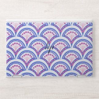 blue floral damask pattern HP laptop skin