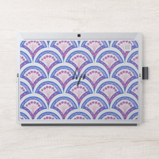 blue floral damask pattern HP laptop skin