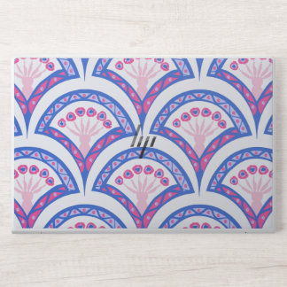 blue floral damask pattern HP laptop skin