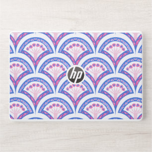 blue floral damask pattern HP laptop skin