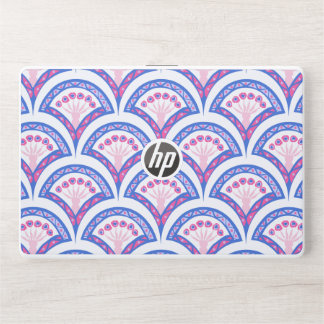 blue floral damask pattern HP laptop skin