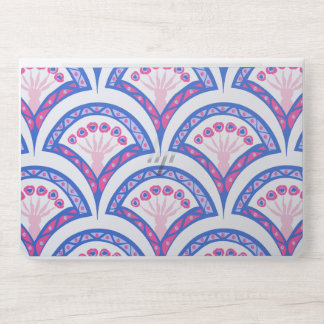 blue floral damask pattern HP laptop skin