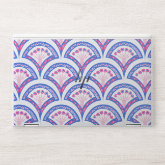 blue floral damask pattern HP laptop skin