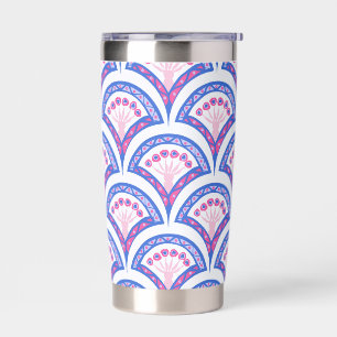 blue floral damask pattern  insulated tumbler