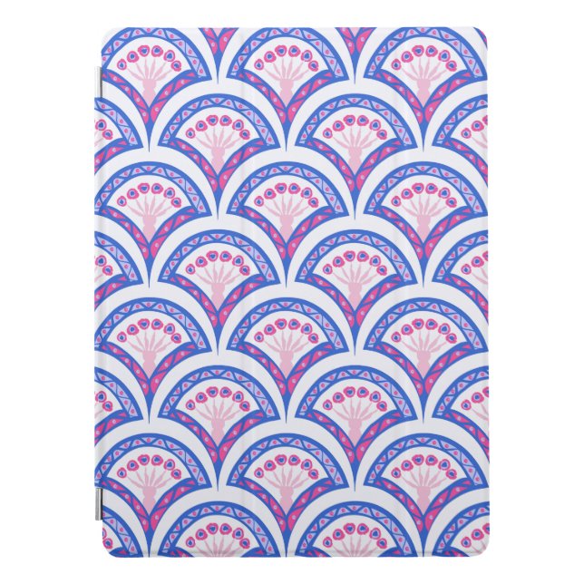 blue floral damask pattern  iPad pro cover (Front)