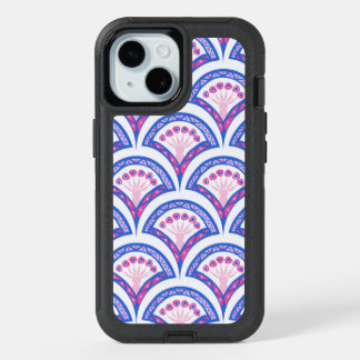 blue floral damask pattern iPhone 15 case
