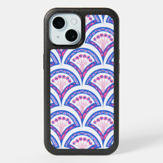 blue floral damask pattern iPhone 15 case