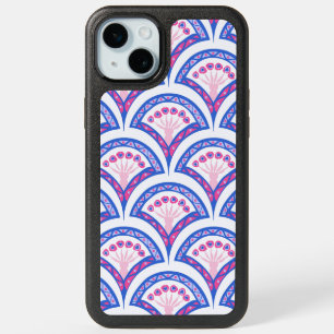 blue floral damask pattern  iPhone 15 plus case