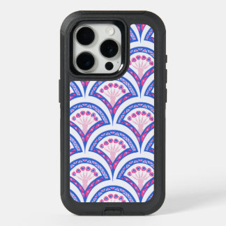 blue floral damask pattern iPhone 15 pro case