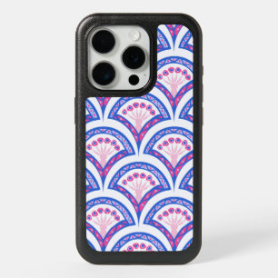 blue floral damask pattern iPhone 15 pro case