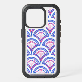 blue floral damask pattern iPhone 15 pro case
