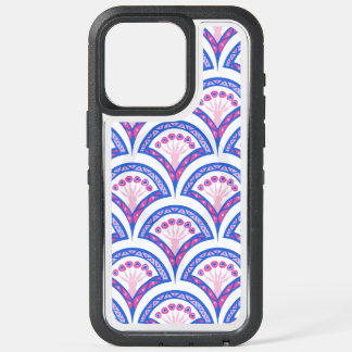 blue floral damask pattern iPhone 15 pro max case