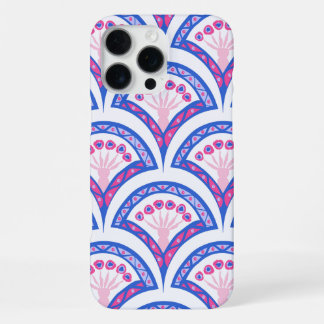 blue floral damask pattern iPhone 16 pro max case