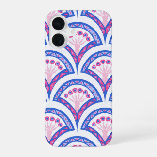 blue floral damask pattern iPhone 16 case