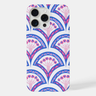 blue floral damask pattern iPhone 15 pro max case