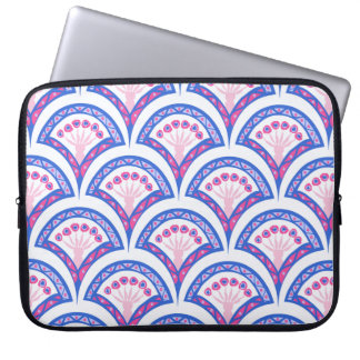 blue floral damask pattern laptop sleeve