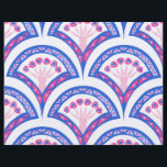 blue floral damask pattern  letterhead<br><div class="desc">shell shaped floral damask pattern</div>