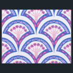 blue floral damask pattern  letterhead<br><div class="desc">shell shaped floral damask pattern</div>