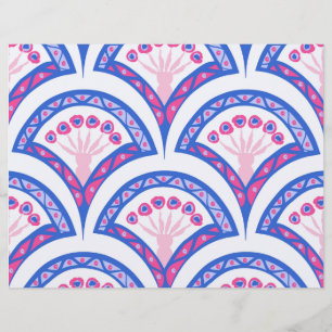blue floral damask pattern  letterhead