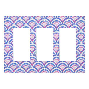 blue floral damask pattern  light switch cover