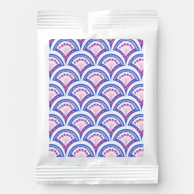 blue floral damask pattern  margarita drink mix (Front)