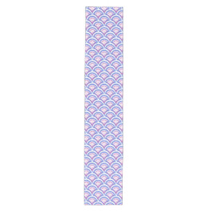 blue floral damask pattern medium table runner