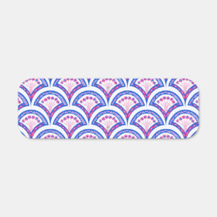 blue floral damask pattern metal sign