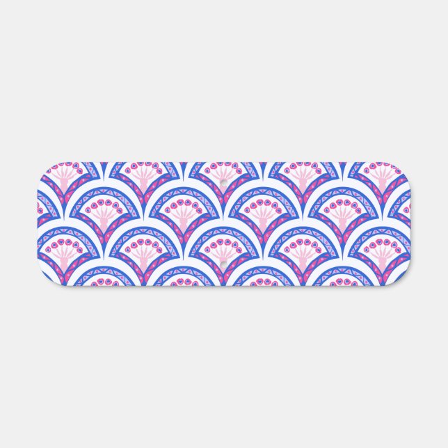 blue floral damask pattern  metal sign (Front)