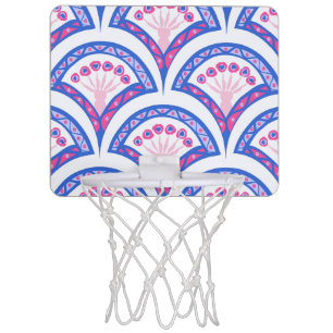 blue floral damask pattern  mini basketball hoop