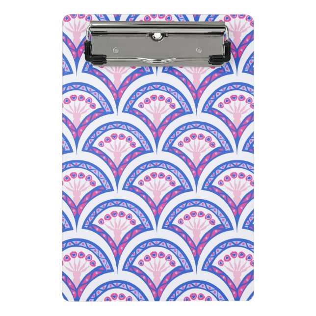 blue floral damask pattern  mini clipboard (Front)