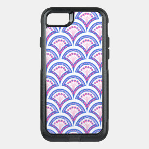 blue floral damask pattern  OtterBox commuter iPhone SE/8/7 case
