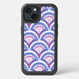 blue floral damask pattern iPhone 13 case