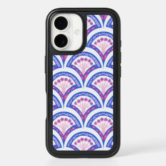 blue floral damask pattern iPhone 16 case