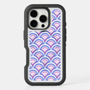 blue floral damask pattern iPhone 16 pro case