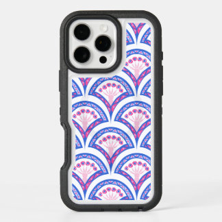 blue floral damask pattern iPhone 16 pro max case