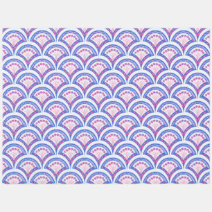 blue floral damask pattern outdoor rug
