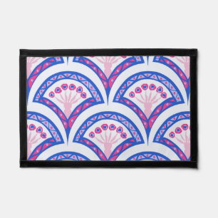 blue floral damask pattern pennant