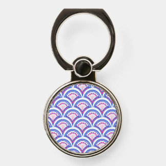 blue floral damask pattern phone ring stand