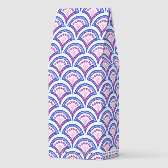 blue floral damask pattern  roasted coffee (Front)