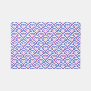 blue floral damask pattern rug