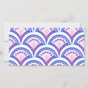 blue floral damask pattern save the date