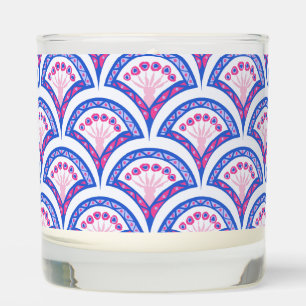 blue floral damask pattern  scented candle
