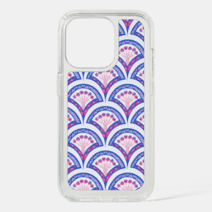 blue floral damask pattern iPhone 15 pro case