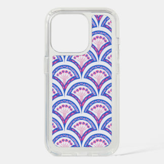 blue floral damask pattern iPhone 15 pro case